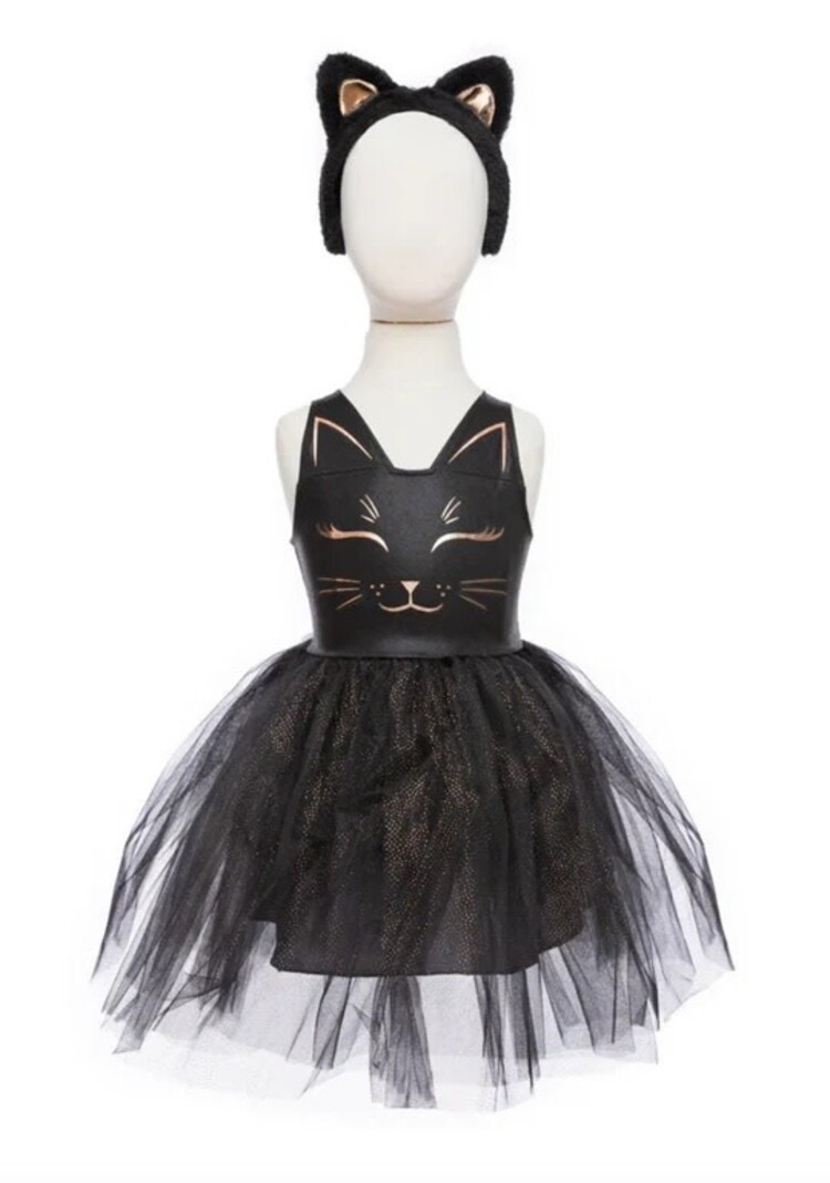 Black Cat Dress & Headpiece Size 5-6