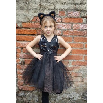 Black Cat Dress & Headpiece Size 5-6