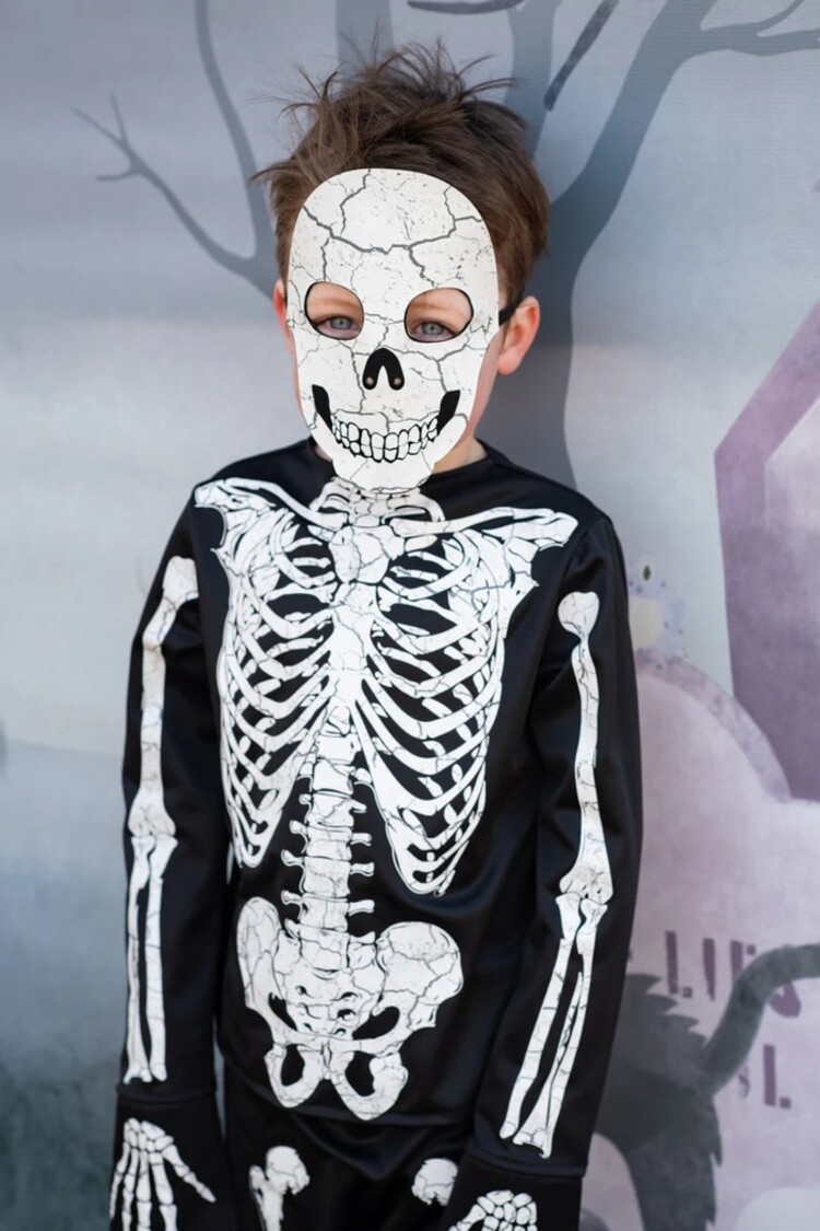 Great Pretenders SALE! Skeleton Shirt Pants Mask Size 3-4 Glow In Dark