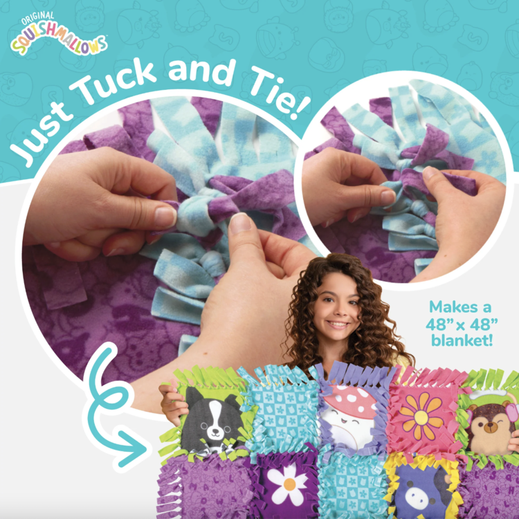 Squishmallows Design Your Own No-Sew Blanket Kit Fashion Angels