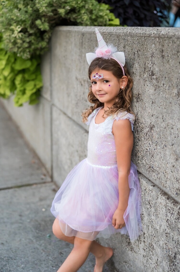 Dreamy Unicorn Dress & Headband Iridescent Pink Size 5-6