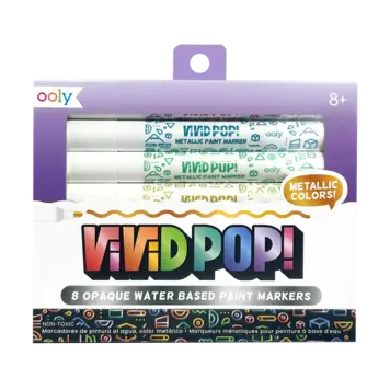 Vivid Pop! Metallic Paint Markers Water-Based Set of 8