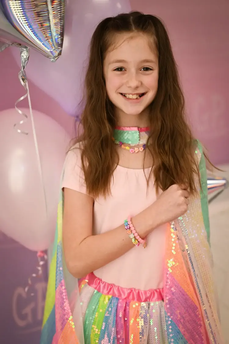 Great Pretenders Stripy Sequins Cape Size 4-6