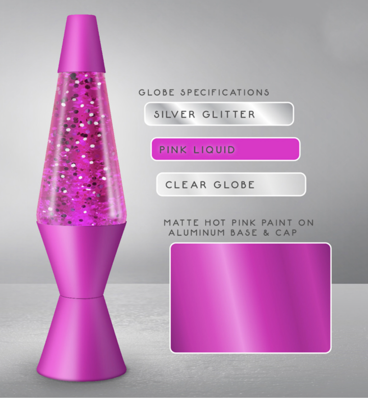 Pink Sparkle Lava Lamp 14.5"