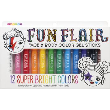 Fun Flair Face & Body Color Gel Sticks 12 colors