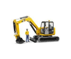 CAT Mini Excavator with Worker Bruder - Mudpuddles Toys and Books