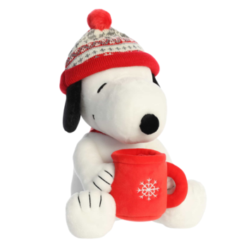 Winter Hat Snoopy With Mug 12 In