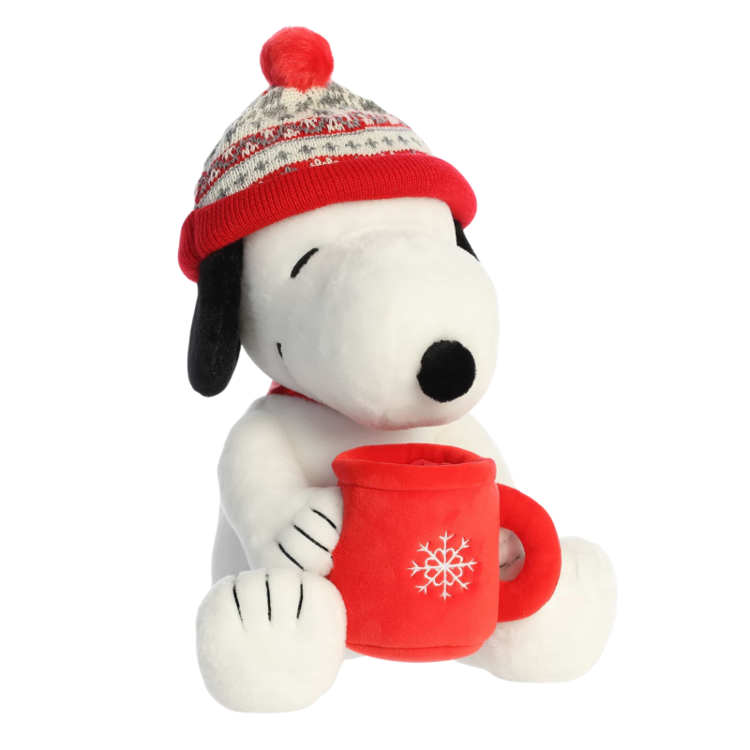 Winter Hat Snoopy With Mug 12 In