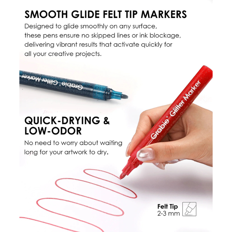 Iridescent Glitter Acrylic Paint Markers 24