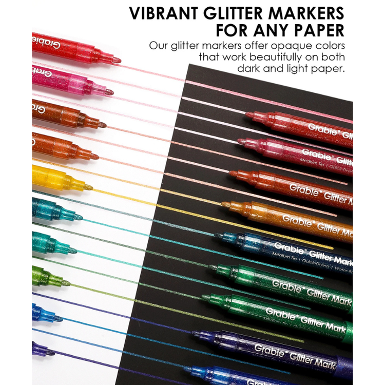 Iridescent Glitter Acrylic Paint Markers 24