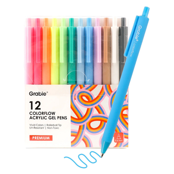Retractable Colorflow Acrylic Gel Pens 12