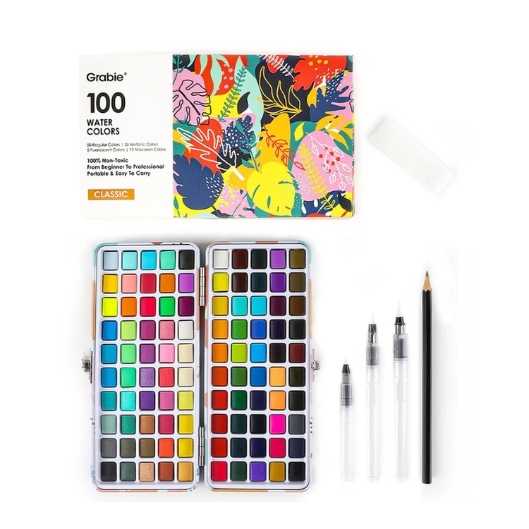 Watercolor Set Of 100 With Brush