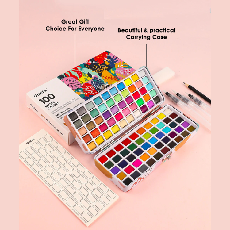Watercolor Set Of 100 With Brush