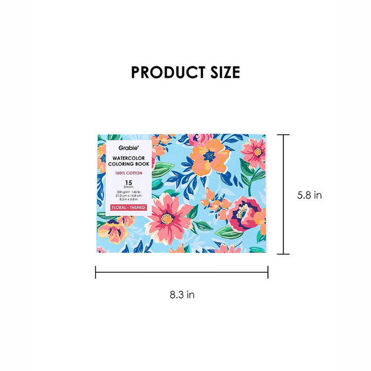 Floral Themed Watercolor Coloring Book