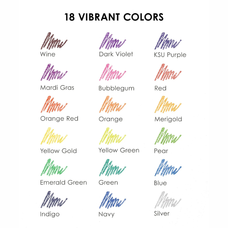 Jumbo Iridescent Glitter Gel Ink Pen 18 pc