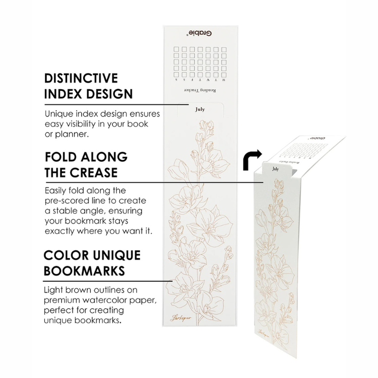 Watercolor Coloring Bookmarks