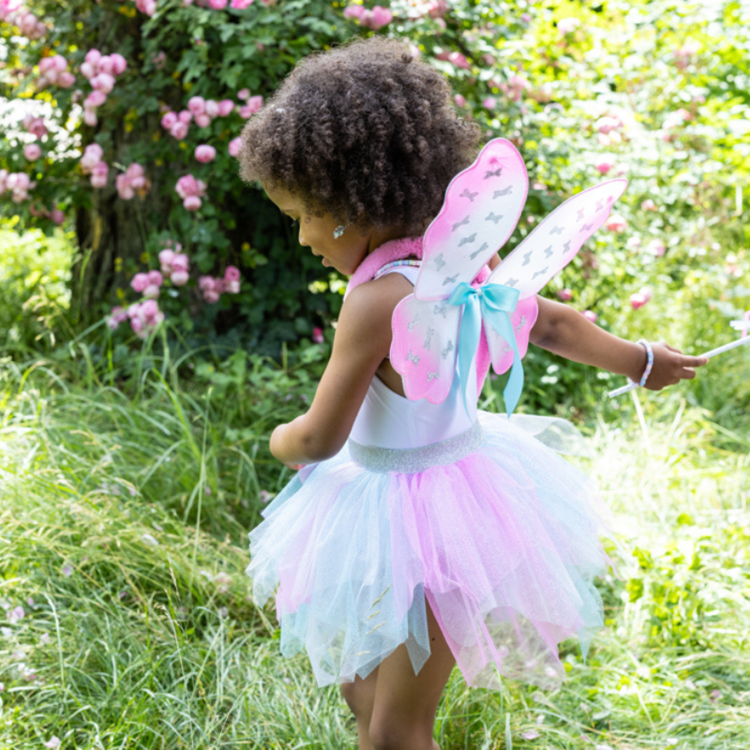 Think Mint Pink Skirt Wings with Wand Size 4-6