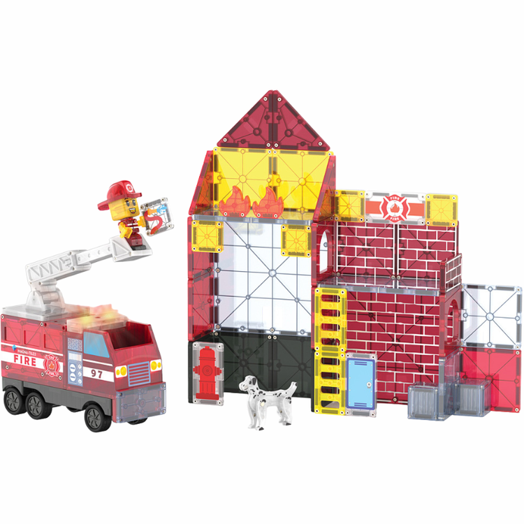Magna-Tiles Fire Station
