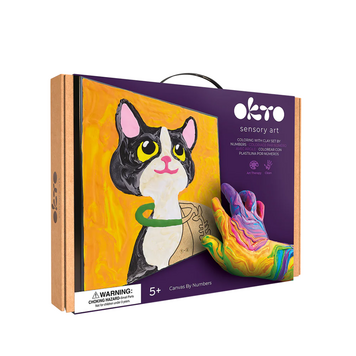 Cat Coloring with Clay Set by Numbers OKTO Sensory Art