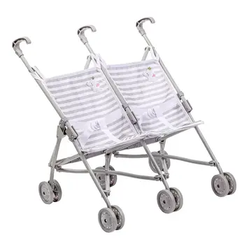 Twin Doll Stroller Grey Elephant