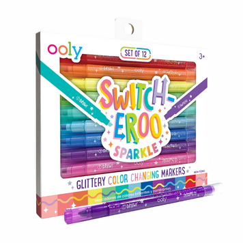 Ooly Switch-eroo Sparkle Glittery Color Changing Markers Set of 12