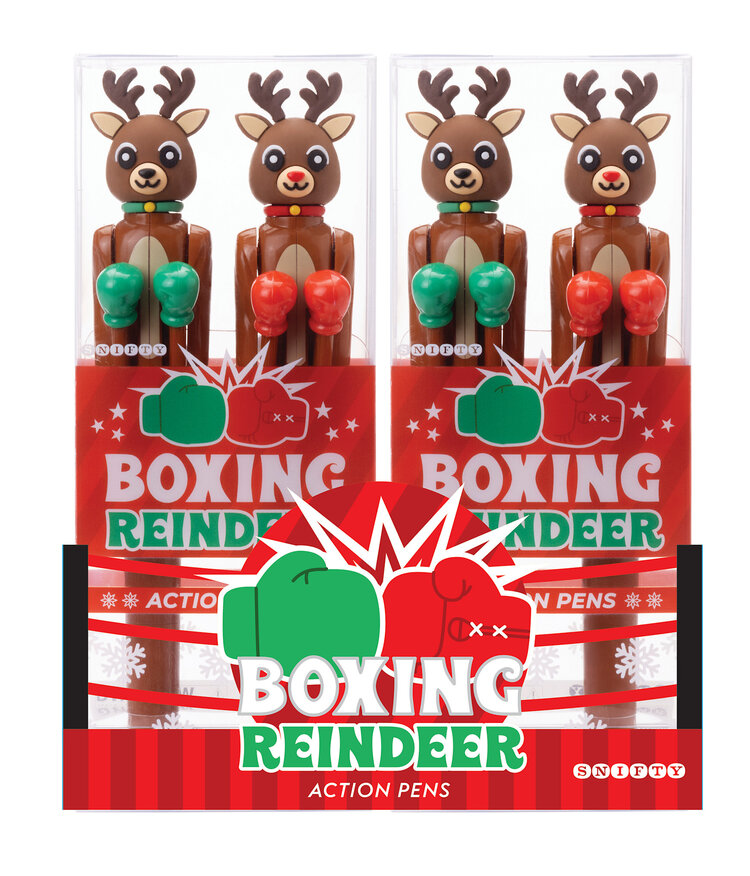 Boxing Reindeer Action Pens