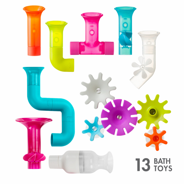 Building Bath Toy Set with Pipes, Cogs, And Tubes