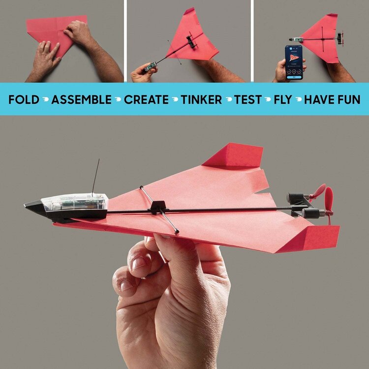 POWERUP 4.0 Smartphone Controlled Paper Airplane Kit - Red