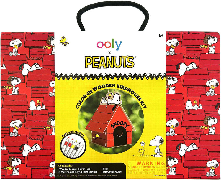 OOLY x PEANUTS Color-In Wooden Bird House Kit