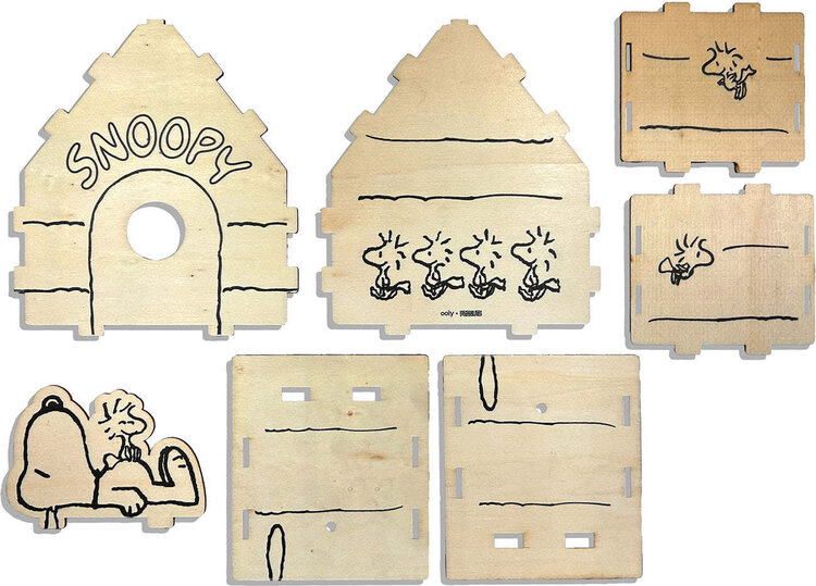 SALE! OOLY x PEANUTS Color-In Wooden Bird House Kit