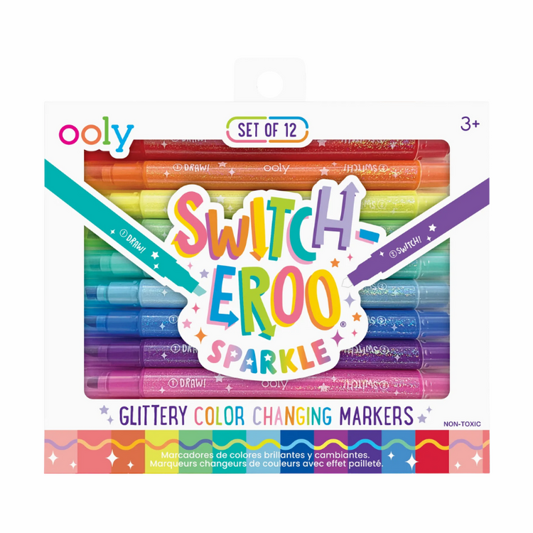 Ooly Switch-eroo Sparkle Glittery Color Changing Markers Set of 12