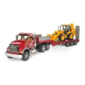 MACK Granite Flatbed with JCB Backhoe Bruder
