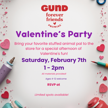 Valentine's Day Celebration at MudPuddles, February 7th at 1pm