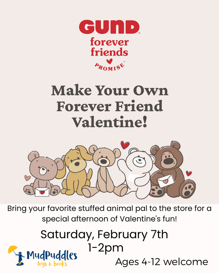 Valentine's Day Celebration at MudPuddles, February 7th at 1pm