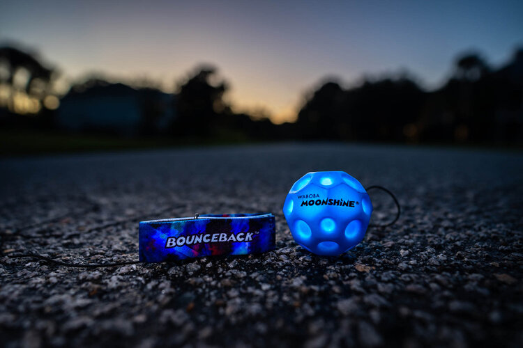 Waboba LED Bounceback Moon Ball on a Leash