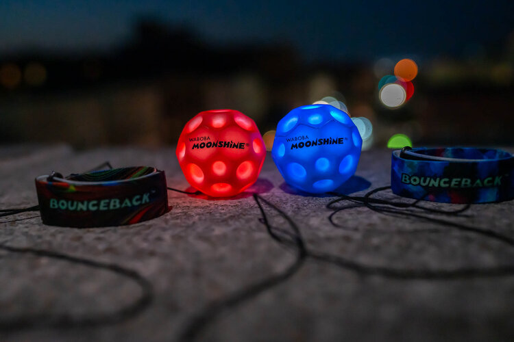 Waboba LED Bounceback Moon Ball on a Leash