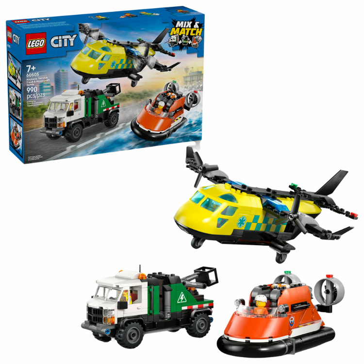 Airplane, Service Truck & Hovercraft LEGO City