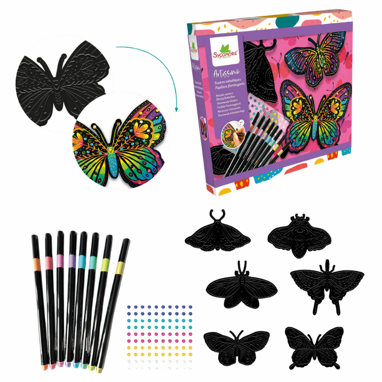 Flamboyant Butterflies with Color Pencils