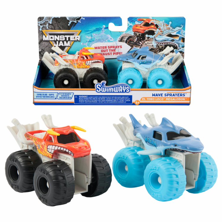El Toro Loco & Megalodon Swimways Monster Jam Wave Sprayers