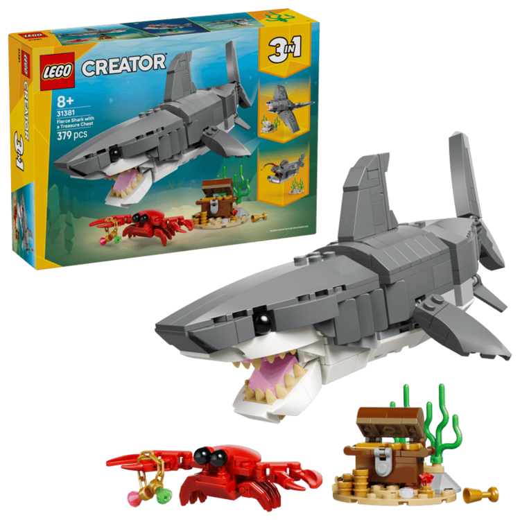 CREATOR 3 in 1 Fierce Shark with a Treasure Chest