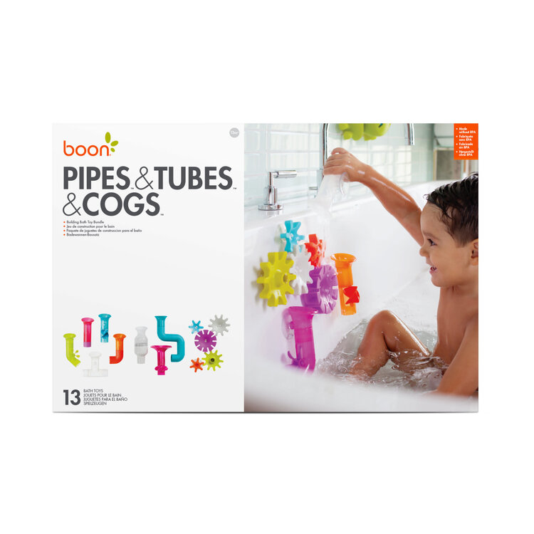 Boon Pipes & Tubes & Cogs Building Bath Toy Bundle