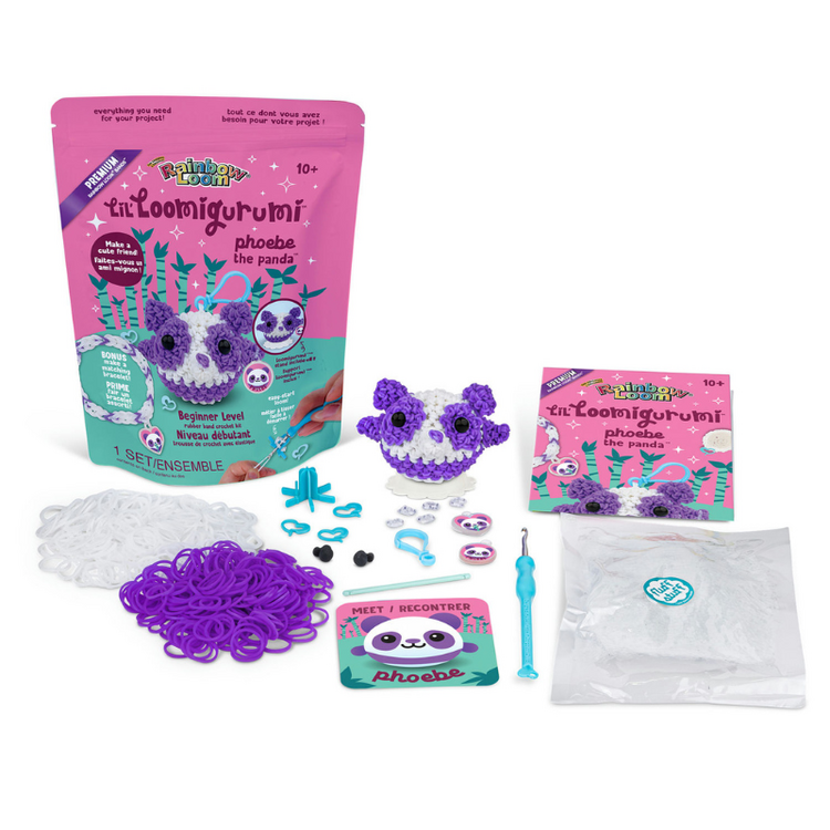 Rainbow Loom Purple Panda Lil Loomigurumi