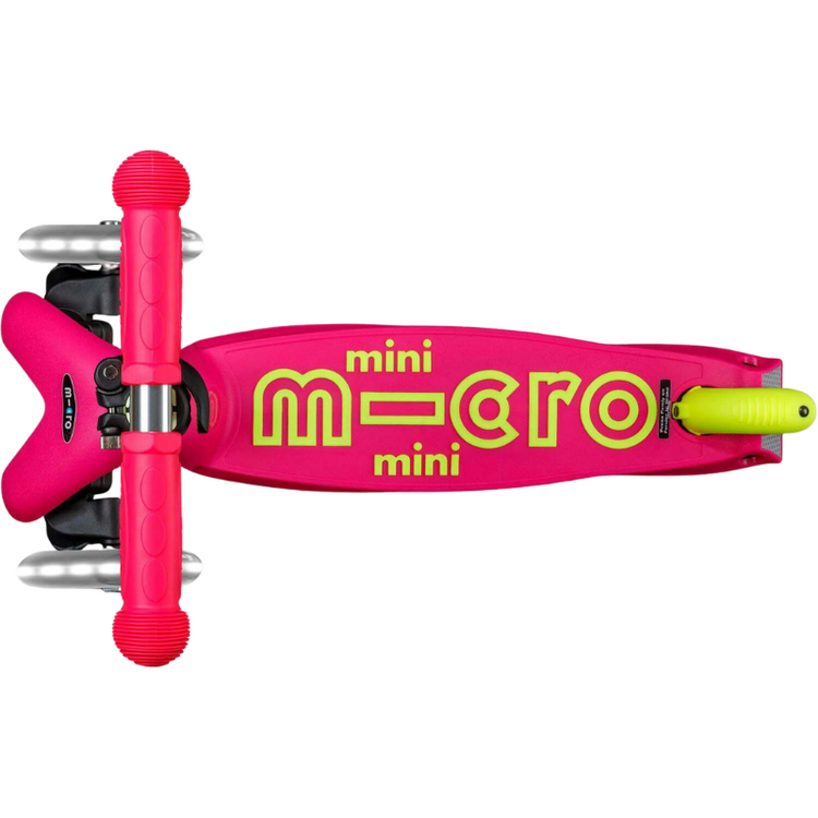 Mini Foldable LED Neon Flamingo Pink/Yellow Micro Kickboard Scooter