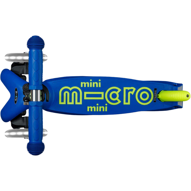 Mini Foldable LED Neon Canary Yellow/Blue Micro Kickboard Scooter