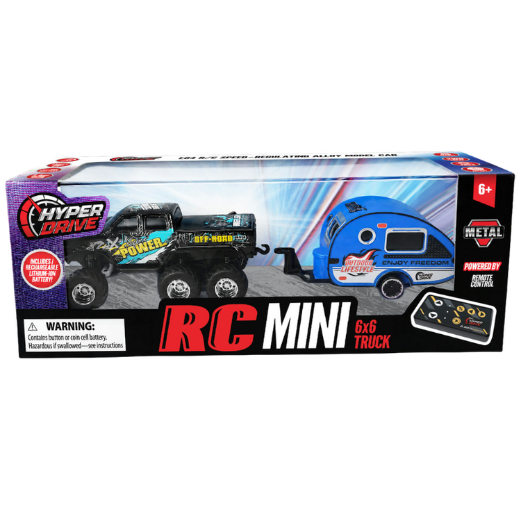 Mini RC 6-Wheel Truck and Trailer 1:64