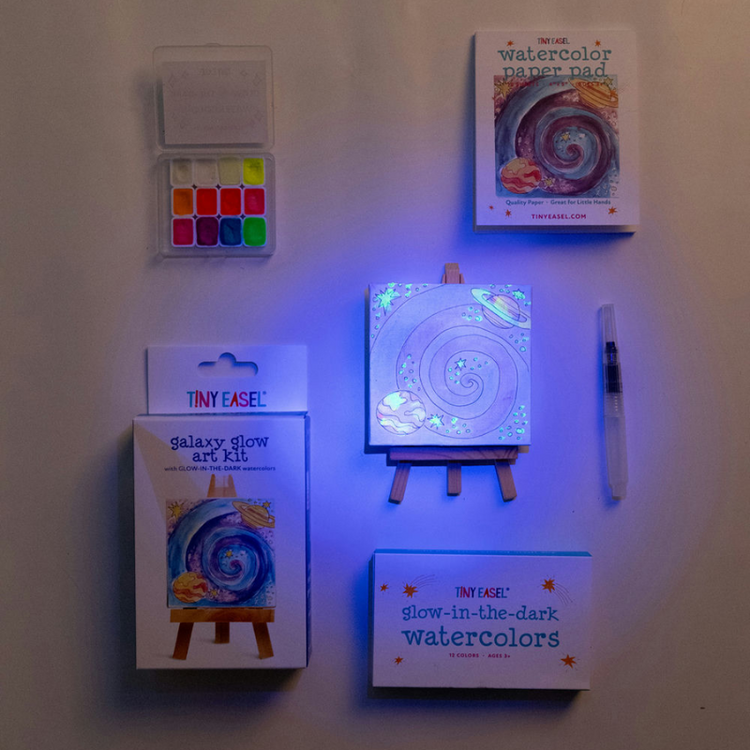 Galaxy Glow Watercolor Kit Tiny Easel