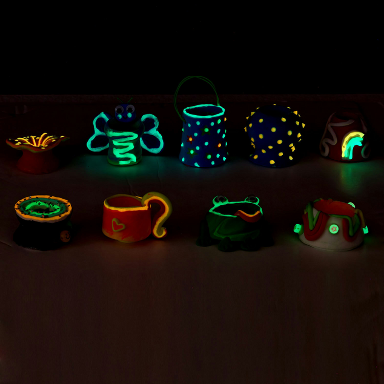 Neon Glow Pottery Studio