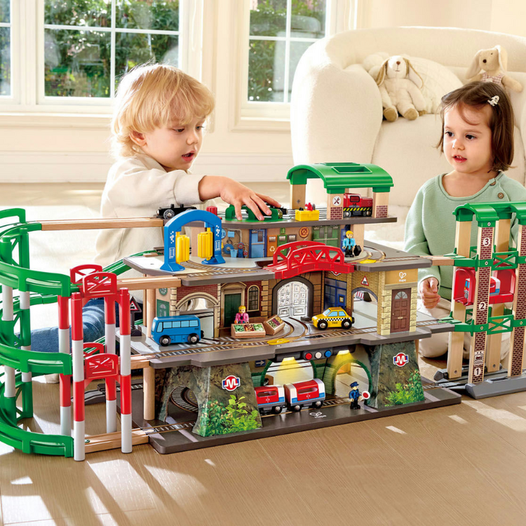 Hape Multi-Level Railway City Set Hape