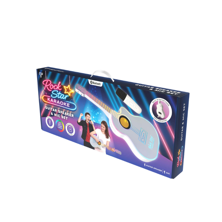 Rock Star Guitar & Microphone Karaoke Set White