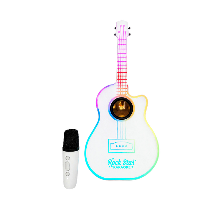 Rock Star Guitar & Microphone Karaoke Set White